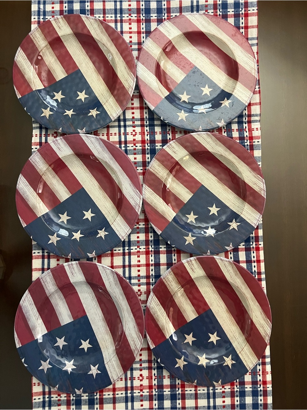 Patriotic American Flag Plates – Set of 6 – Summer/July 4th
8.5” diameter
